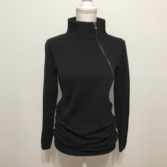 D. Exterior Sweaters - D. Exterior Asymmetrical Zip Collar Turtleneck